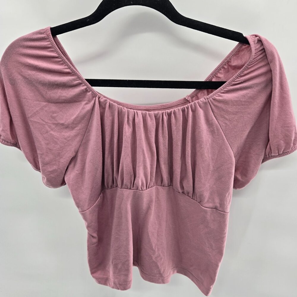So Pink Off Shoulder Short Sleeved Top Large
